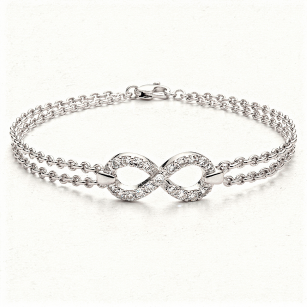 Bracelet argent design huit