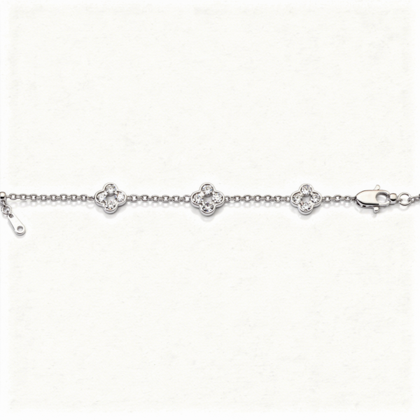 Bracelet argent nouveau plaqué blanc