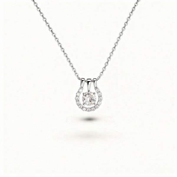 Collier argent micro set diamant 1ct moissanite