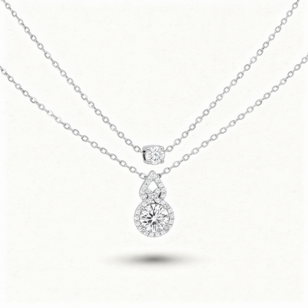 Collier argent micro set 1ct moissanite full diamant