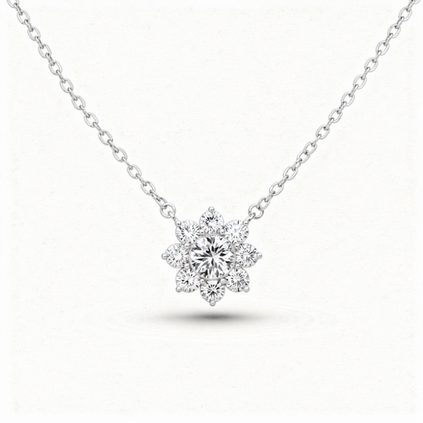 Collier argent cheap D couleur moissanite flocon