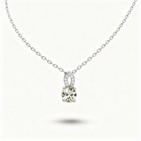 Collier argent classic queue de poisson 1ct moissanite