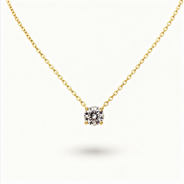 Collier argent clavicule pendant 1 ct