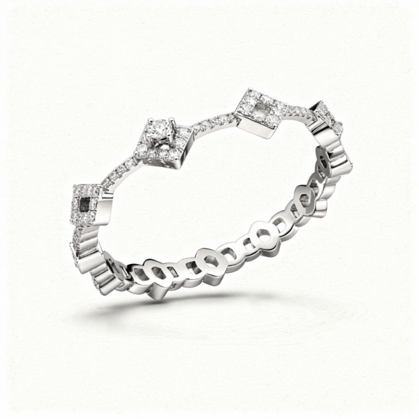 Bracelet argent 925 vvs D sweet et versatile 1ct moissanite