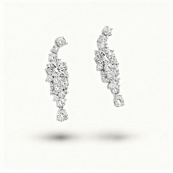 Boucle d'oreille argent classic U 0,5ct moissanite