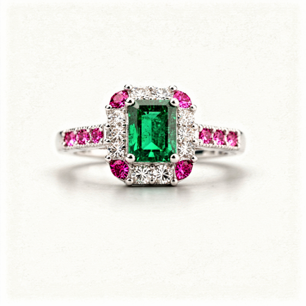 Bague argent 925,arc en ciel