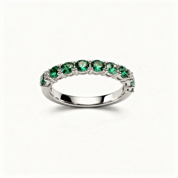 Bague argent 925 coloré vert zirconium