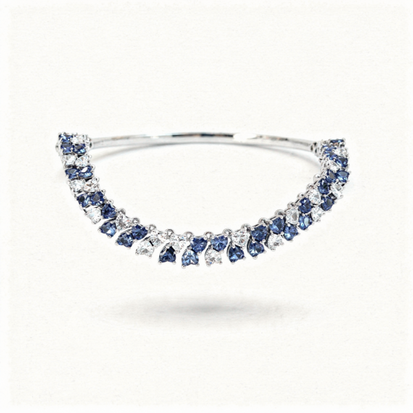 Parure square cubic bleu