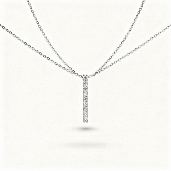 Collier argent full diamant helice